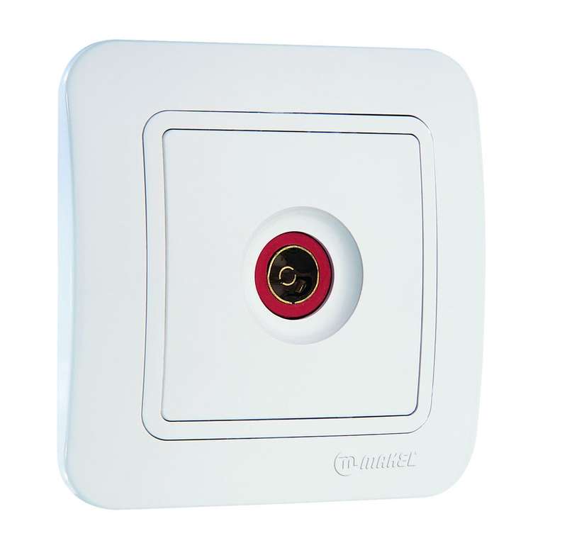 Розетка TV 1-м СП Lillium 16А IP20 бел./бел. Makel 70007