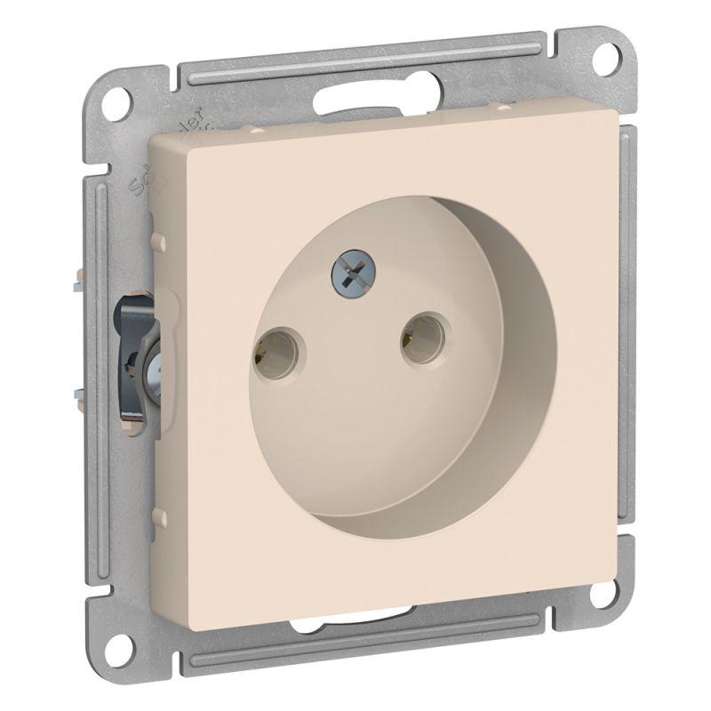 Механизм розетки 1-м СП AtlasDesign 16А IP20 без заземл. беж. SchE ATN000241