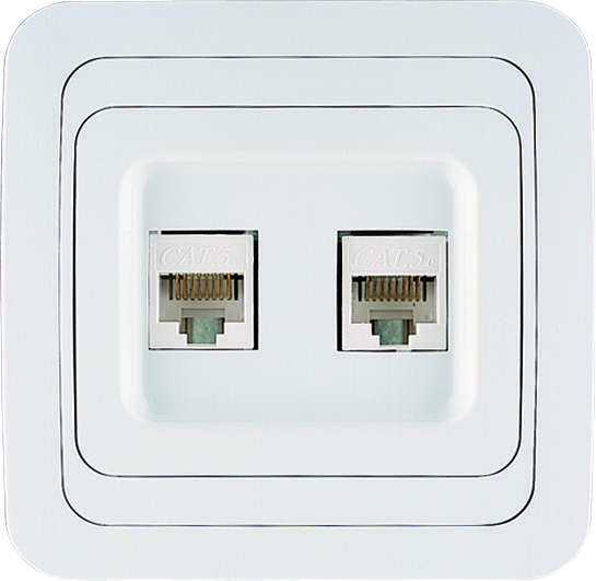 Розетка компьютерная 2-м СП Mimoza 16А IP20 CAT.5 бел. Makel 12036