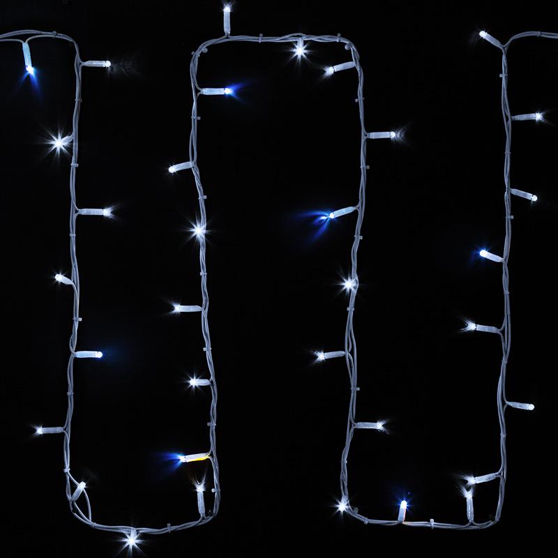 Гирлянда модульная "Дюраплей LED" 20м 200LED мерцающий "Flashing" (каждый 5-й диод) бел. провод бел. каучук Neon-Night 315-185