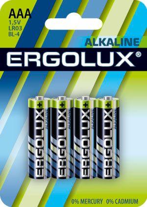 Элемент питания алкалиновый LR03 BL-4 LR03 BL-4 1.5В Alkaline (блист.4шт) Ergolux 11744